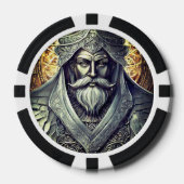 Fantastische Wizard Poker Chips, zwart gestreepte  Poker Chips (Voorkant)
