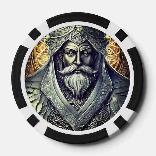 Fantastische Wizard Poker Chips, zwart gestreepte  Poker Chips (Achterkant)