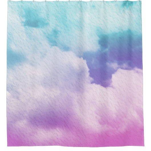 fantastische zachte cloud met pastelverloopkleur e douchegordijn (Voorkant)