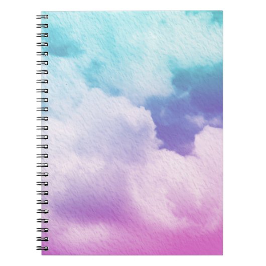 fantastische zachte cloud met pastelverloopkleur e notitieboek (Voorkant)