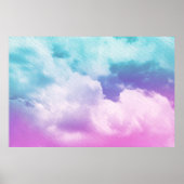 fantastische zachte cloud met pastelverloopkleur e poster (Voorkant)
