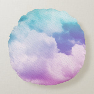 fantastische zachte cloud met pastelverloopkleur e rond kussen