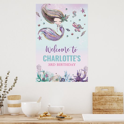 Fantastische zeemeerdag onder het Zee Welkom Poster (Keuken)