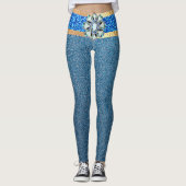 fantastische zeemeermin gesimuleerd sequinblauw gl leggings (Voorkant)
