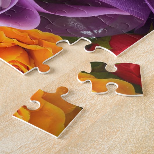 Fantastische zwevende bloemen uitdagend kleurrijke legpuzzel (Zijkant)