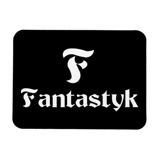 Fantastyk Magnet 3 "x4" Wit op Zwart Magneet (Horizontaal)