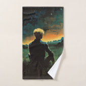 Fantasy 70s Art | Man in grasveld Bad Handdoek (Handdoek)