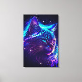 Fantasy Abstract Cute Galaxy Space Kitty Cat Art Canvas Afdruk (Voorkant)