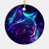 Fantasy Abstract Cute Galaxy Space Kitty Cat Keramisch Ornament (Voorkant)