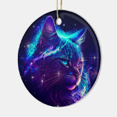 Fantasy Abstract Cute Galaxy Space Kitty Cat Keramisch Ornament (Links)