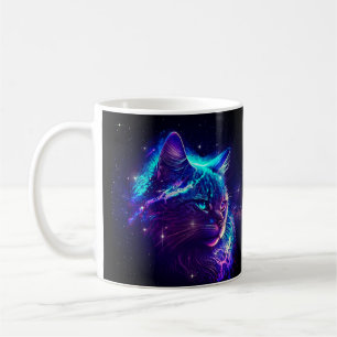 Fantasy Abstract Cute Galaxy Space Kitty Cat Koffiemok