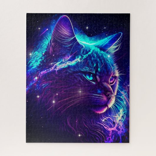 Fantasy Abstract Cute Galaxy Space Kitty Cat Legpuzzel (Verticaal)