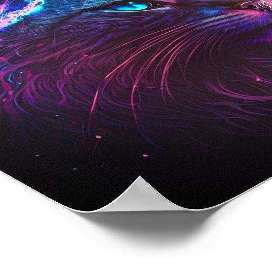 Fantasy Abstract Cute Galaxy Space Kitty Cat Poster (Hoek)