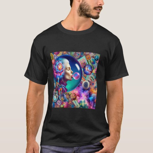 Fantasy Abstract Damescollage T-shirt (Voorkant)