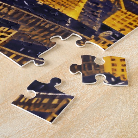 Fantasy Aerial Uitzicht Paris onder de sterren Legpuzzel (Zijkant)