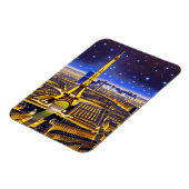 Fantasy Aerial Uitzicht Paris onder de sterren Magneet (Linkerzijde)