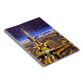 Fantasy Aerial Uitzicht Paris onder de sterren Notitieboek (Rechterzijde)