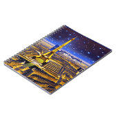 Fantasy Aerial Uitzicht Paris onder de sterren Notitieboek (Linkerzijde)