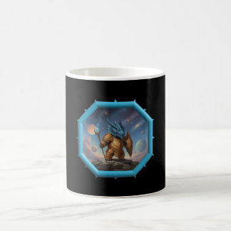 Fantasy Afbeelding Kleine Blauwe Draak in Bronzen  Koffiemok