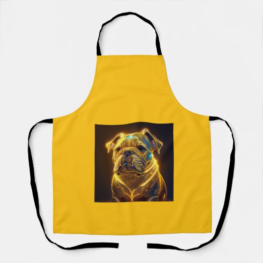 Fantasy afbeelding neon geel Engelse Bulldog Schort (Voorkant)