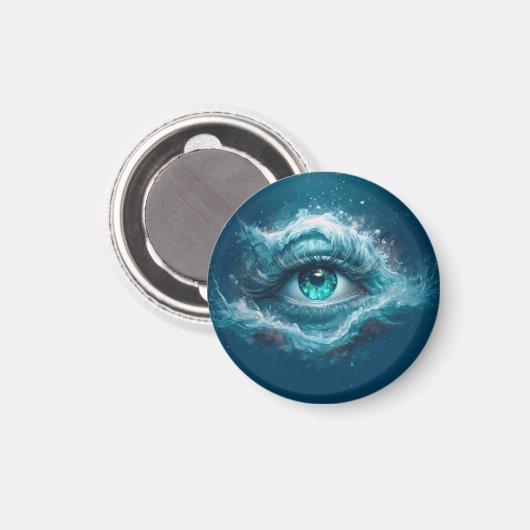 Fantasy-afbeelding - Oude Blauwe Ogen Magneet (Voorkant / Achterkant)