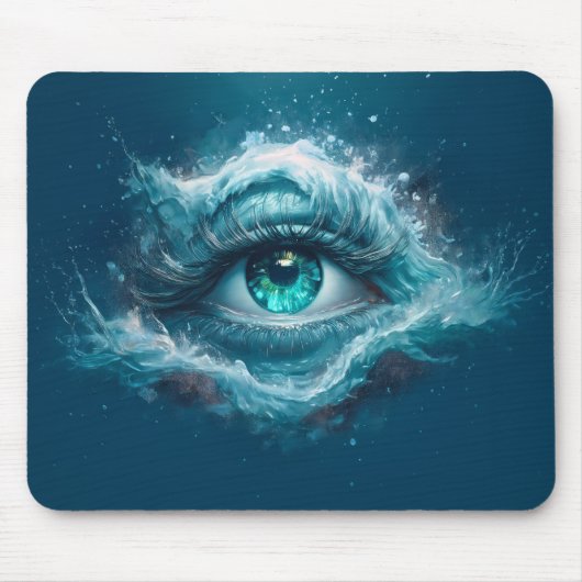 Fantasy Afbeelding - Oude Blauwe Ogen Muismat (Voorkant)