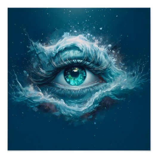 Fantasy Afbeelding - Oude Blauwe Ogen Perfect Poster (Voorkant)