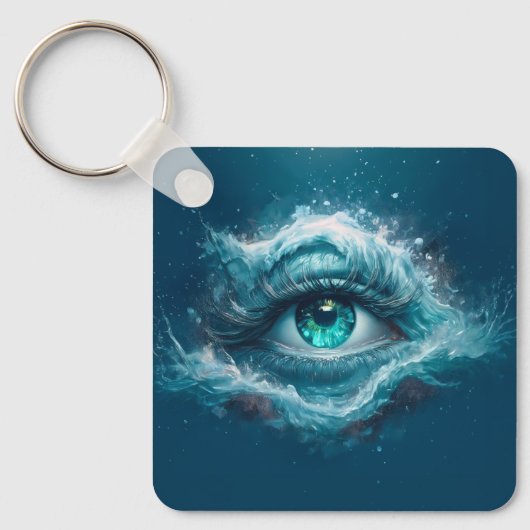 Fantasy Afbeelding - Oude Blauwe Ogen Sleutelhanger (Voorkant)
