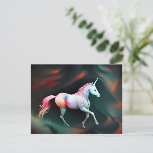 Fantasy AI Unicorn Briefkaart (Staand voorkant)