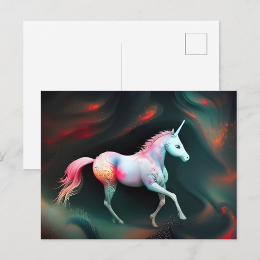 Fantasy AI Unicorn Briefkaart (Voorkant / Achterkant)