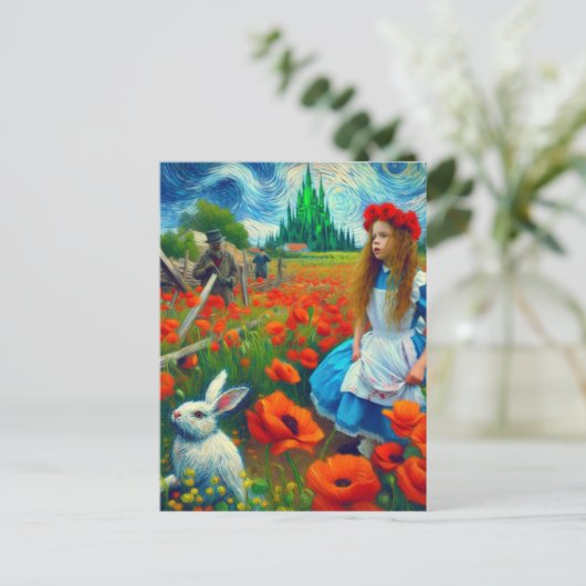 Fantasy Alice en het konijn Enter Oz Briefkaart (Staand voorkant)