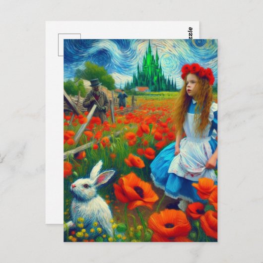 Fantasy Alice en het konijn Enter Oz Briefkaart (Voorkant / Achterkant)