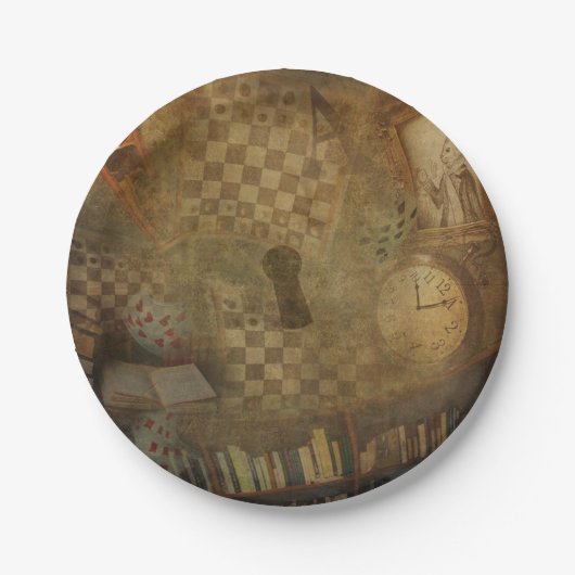 Fantasy  Alice in Wonderland Birthday Party Papieren Bordje (Voorkant)