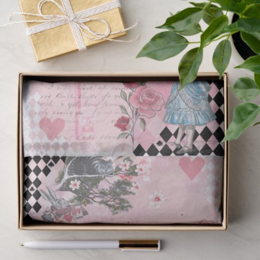 Fantasy Alice in Wonderland Checkerboard Tissuepapier (Geschenk)