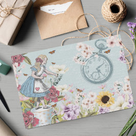 Fantasy Alice in Wonderland Magical Floral Meadow Tissuepapier
