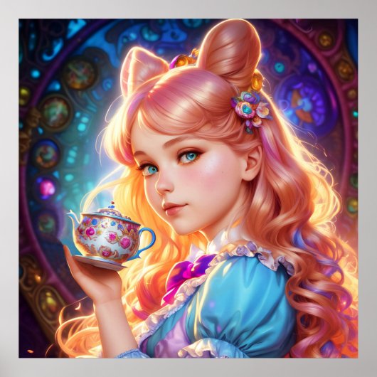 Fantasy Alice in Wonderland Tea Party Poster (Voorkant)