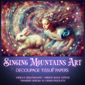 Fantasy Alice Spiralling Into Wonderland Decoupage Tissuepapier