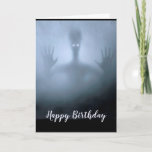 Fantasy Alien Fog Birthday Scary Ghost Night Kaart<br><div class="desc">Fantasy Alien Fog creeert Scary Ghost Night Frightening of spooky Night Forest Scene. Geweldig voor die verjaardag op Halloween of voor diegenen die van vreemdelingen houden</div>