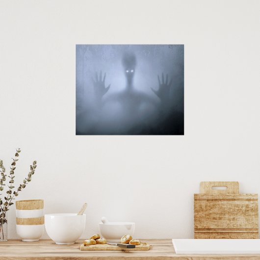 Fantasy Alien Fog Creature Scary Ghost Night Poster (Keuken)