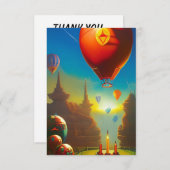 Fantasy alien land hot air ballonnen dank u de kaa bedankkaart (Voorkant / Achterkant)