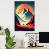 Fantasy Alien Landscape AI Art #1 | Kleurrijk Poster (Thuiskantoor)