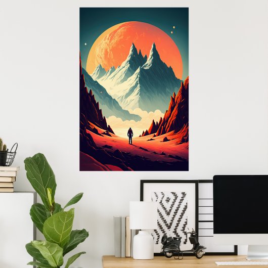 Fantasy Alien Landscape AI Art #1 | Kleurrijk Poster (Thuiskantoor)