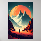 Fantasy Alien Landscape AI Art #1 | Kleurrijk Poster (Voorkant)