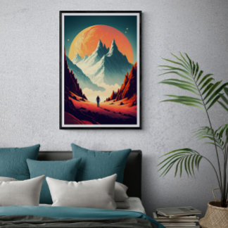 Fantasy Alien Landscape AI Art #1 | Kleurrijk Poster