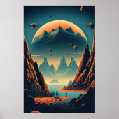Fantasy Alien Landscape AI Art #2 | Kleurrijk Poster (Voorkant)