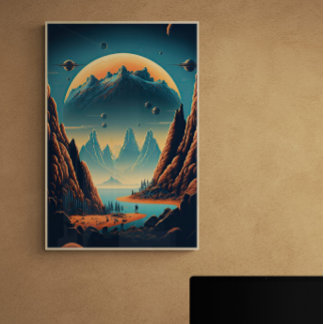 Fantasy Alien Landscape AI Art #2 | Kleurrijk Poster