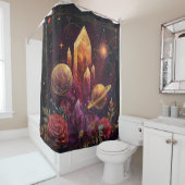 Fantasy Amethyst Kristal Rijk Patroon Douchegordijn (In situ)