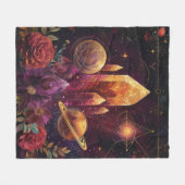 Fantasy Amethyst Kristalrijk Patroon Fleece Deken (Voorkant (Horizontaal))