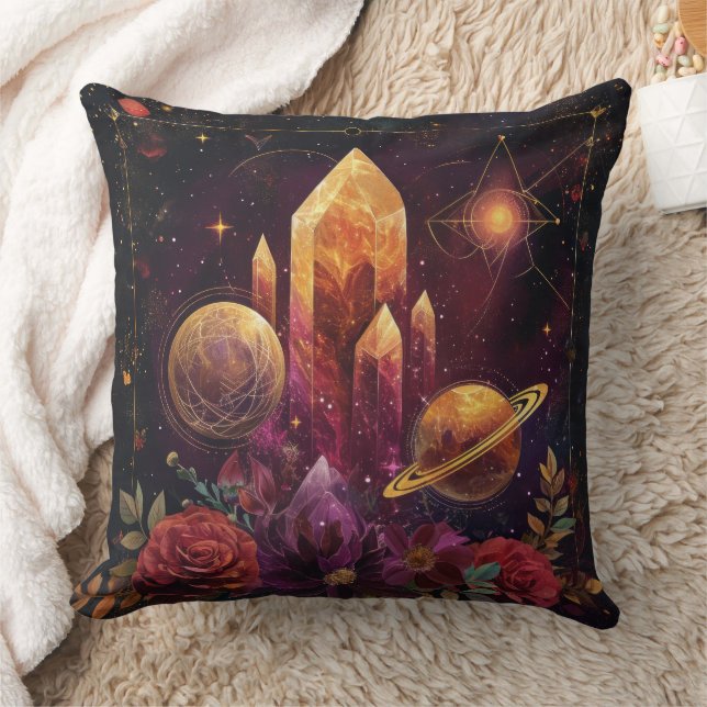 Fantasy Amethyst Kristalrijk Patroon Kussen (Deken)