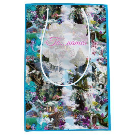 Fantasy Andere werelden in de wolken Medium Cadeauzakje (Voorkant)